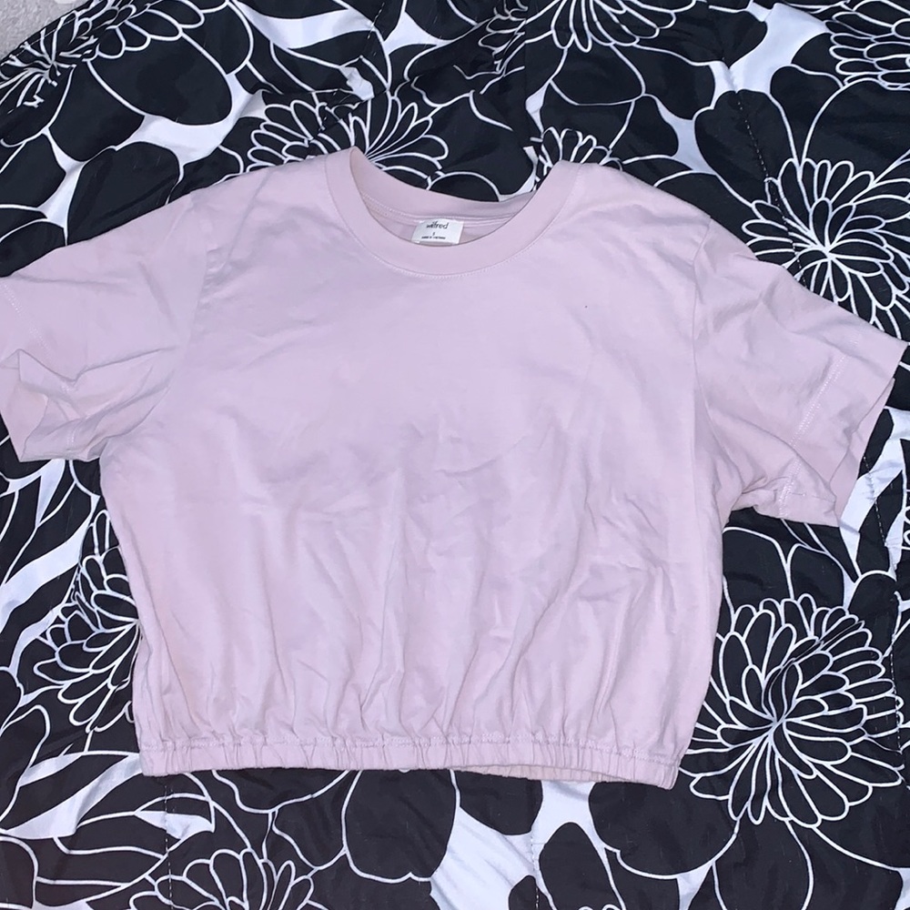 COPY - Wilfred lilac crop top cinched at bottom with band